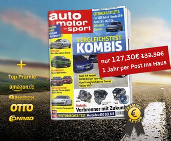 Jahresabo Der Zeitschrift Auto Motor Und Sport F R Bis Zu