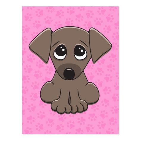 Cute Brown Puppy Dog With Big Begging Eyes Postcard Zazzle