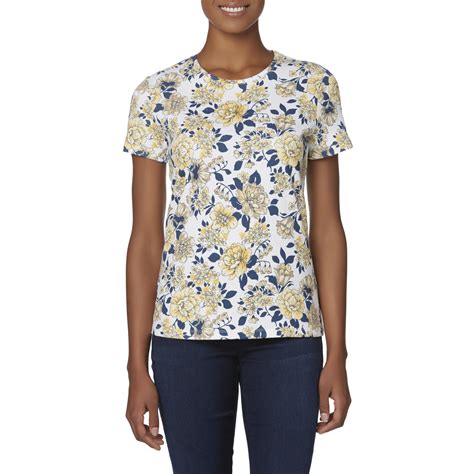 Laura Scott Womens Crew Neck T Shirt Floral Shop Your Way Online