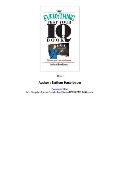 The Everything Test Your Iq Book Discover Your True Intelligence Pdf