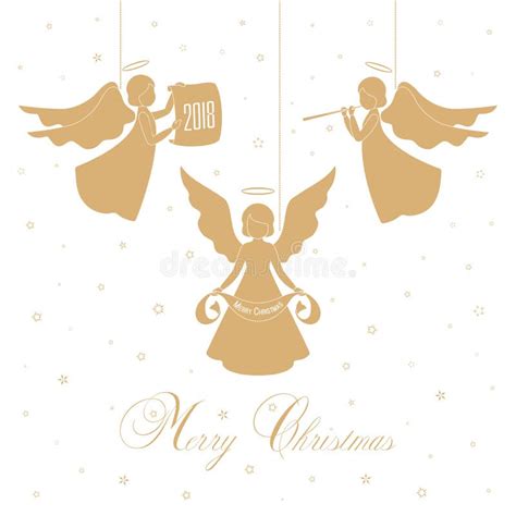 Christmas Angels And Stars Stock Vector Illustration Of Celebration