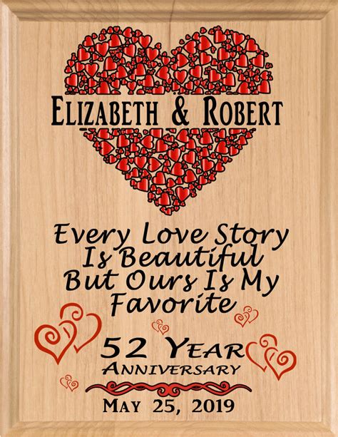 Personalized 52 Year Anniversary T Sign Every Love Story Broad Bay