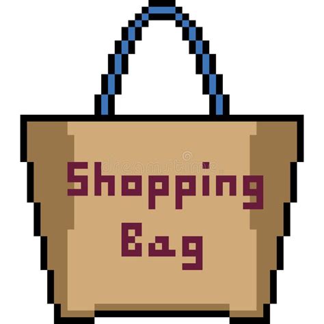 Vector Pixel Art Shopping Bag Stock Vector Illustration Of Cartoon