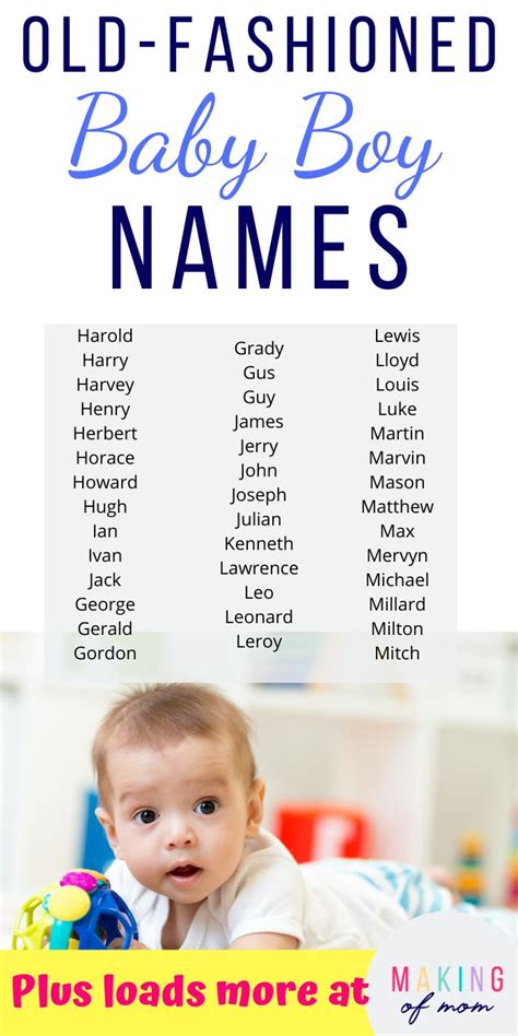 100 Old Fashioned Baby Boy Names Making A Comeback In 2021 Boy Names