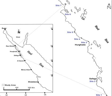 Map Of The Red Sea Showing The Study Area And The