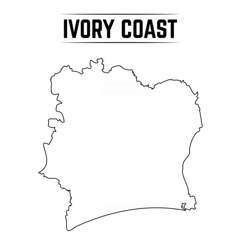 Outline Simple Map Of Ivory Coast 2905412 Vector Art At Vecteezy