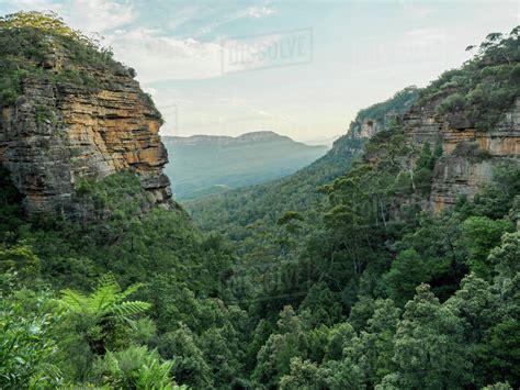 Australia New South Wales Landscape Of Blue Mountains Stock Photo