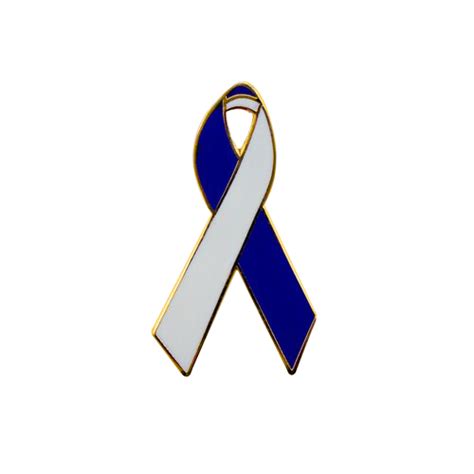 Blue And White Awareness Ribbons Lapel Pins