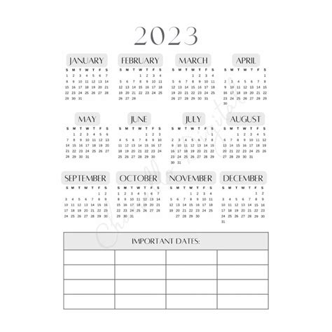 Printable 2023 Calendar Minimalistic Calendar Top Etsy