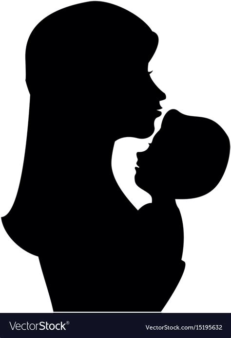 Mom With Baby Silhouette Royalty Free Vector Image