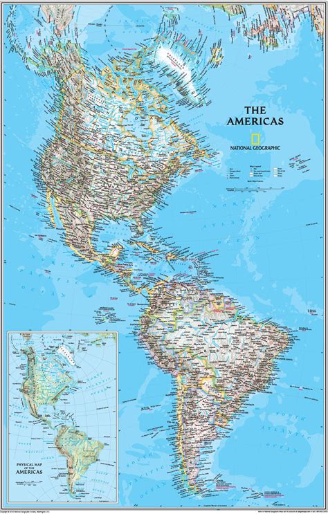 The Americas Political Wall Map By National Geographic Mapsales