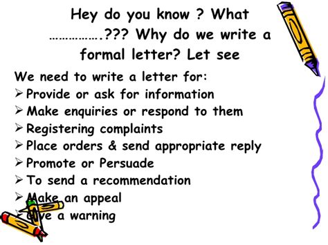 formal letter writing topics  grade  formal letter