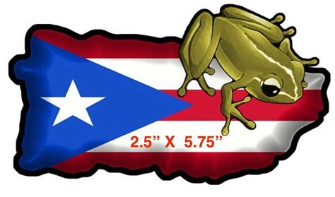 Puerto Rico Flag Island Map With Coqui Sticker Decal Etsy Puerto Rico Flag Puerto Rico