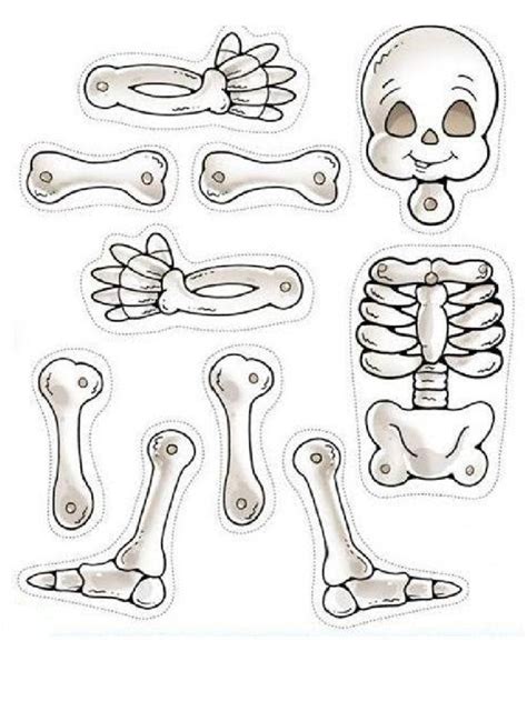 Esqueletos Recortables Esqueleto Para Armar Manualidades Marionetas