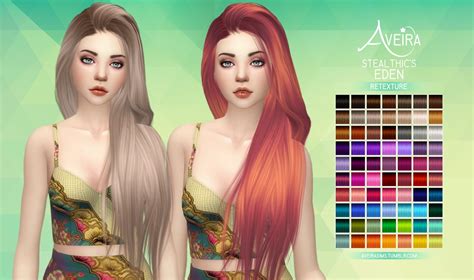 Sims 4 Hairs Aveira Sims 4 Stealthics Eden Hair Retextured