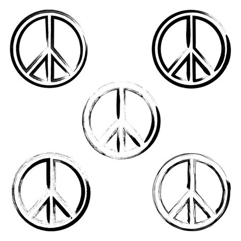Premium Vector Black Peace Symbol Created In Grunge Style