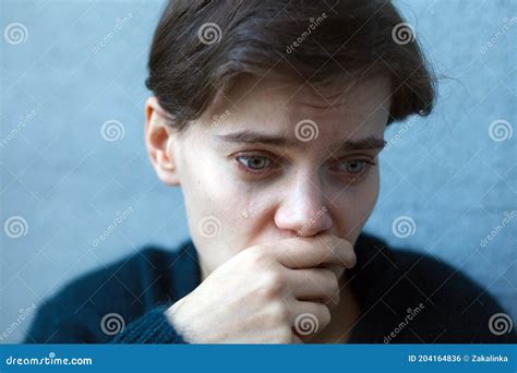 Portrait Of Sad Depressed Crying Woman Stock Photo Image Of Hopeless