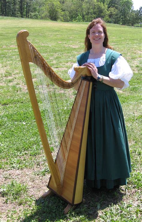 The Welsh Triple Harp Page Harp Going Gray Victorian Dress