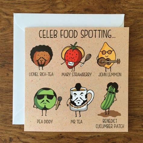 Food Pun Card A Funny Celebrity Food Pun Card Celeb Food Spotting