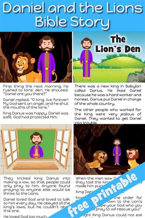 Daniel And The Lions Den Free Printable Bible Story For Preschool