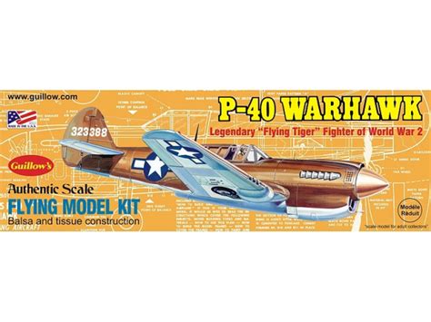 P 40 Warhawk 419mm Wingspan Flying Model Balsa Aircraft