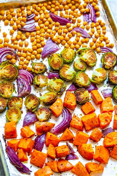 Fall Roasted Vegetables With Chickpeas Averie Cooks