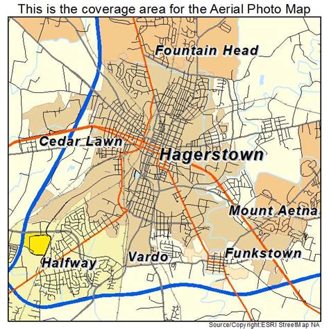 Aerial Photography Map Of Hagerstown Md Maryland