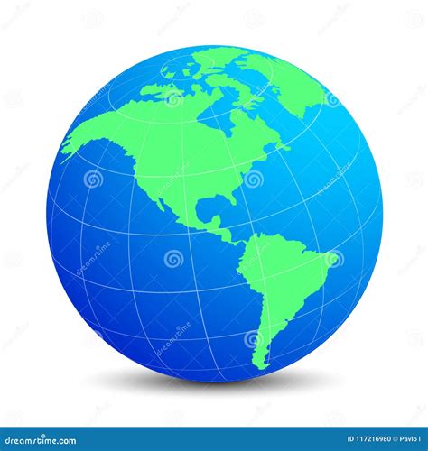 Blue Globes With Green Continents Vector Stock Illustration