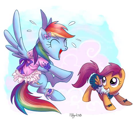 355784 Safe Artistyulyeen Rainbow Dash Scootaloo Pegasus Pony