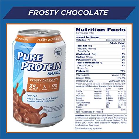 Pure Protein Frosty Chocolate Protein Shake 35g Complete Protein