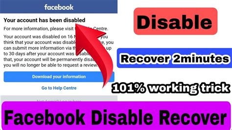 How To Recover Disabled Facebook Account Your Account Has Been Disabled Problem Solution 101