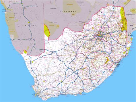 Large Road Map Of South Africa South Africa Africa Mapsland