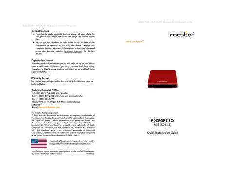 Rocstor Rocport 3cx Quick Installation Manual Pdf Download Manualslib