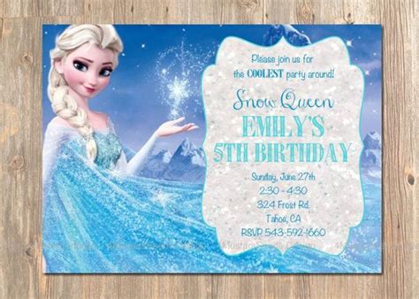 Frozen Birthday Invitation Elsa Frozen Invitations Printable Frozen