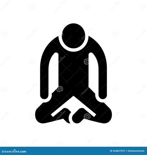 Depression People Silhouette Glyph Icon Vector Illustration Stock