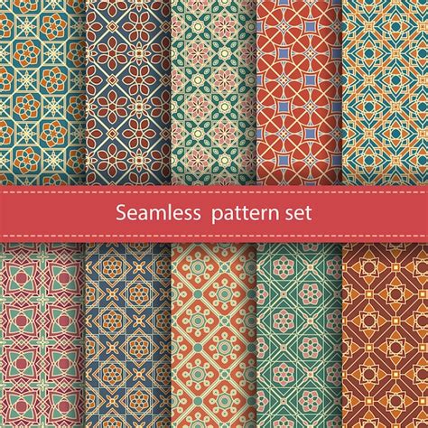 Premium Vector Set Of Seamless Mosaic Patterns