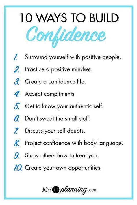 10 Ways To Build Confidence Building Self Confidence Self Confidence