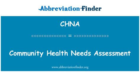 Chna Definition Community Health Needs Assessment Abbreviation Finder