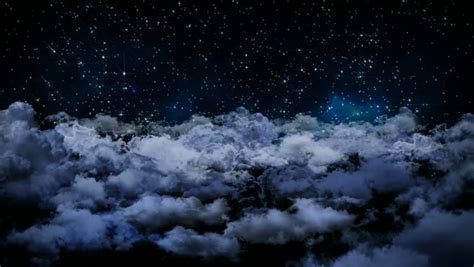 Cloudy Dark Night Sky Motion Graphic Animation Stock Footage Video