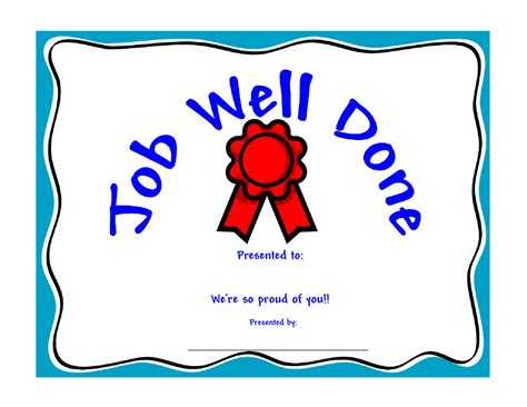 Job Well Done Certificate Template Blue Download Printable Pdf