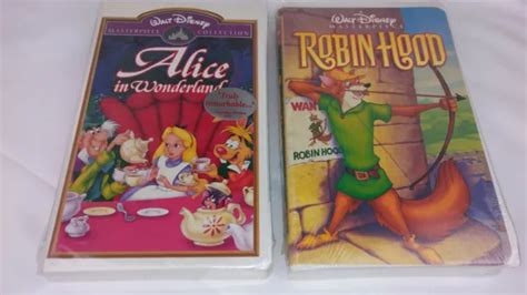 2 Disney Vhs Brand New Alice In Wonderland Robin Hood 5 50 Picclick