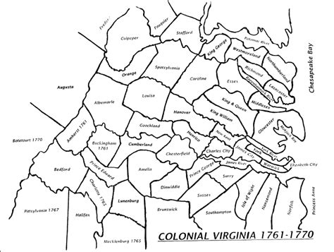 Virginia Counties 1761 1770