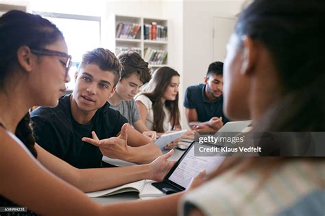 Students Working In Groups With Tablets High Res Stock Photo Getty Images