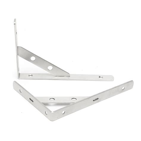 1 Pair 6 12 Inch Stainless Steel Wall Shelf Mount Brackets L Shaped