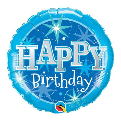 Fitzulas T Shop Burtonburton 18 Happy Birthday Blue Sparkle Balloon