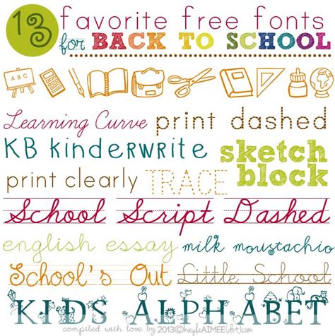 13 Favorite Free Back To School Fonts Kayla Aimee Writes School