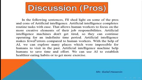 Paragraph About Pros And Cons Of Artificial Intelligence براجراف عن