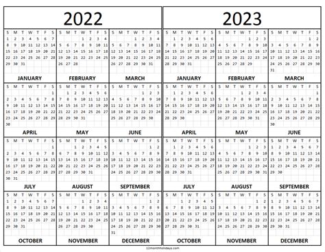 Two Year Calendar 2023 And 2024 Printable Calendar Template