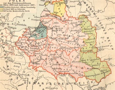 Historical Map Of Poland And The Western Part Of The Etsy