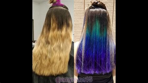 Vivids Color Melt Hair Tutorial Green Blue Purple How To Color Melt